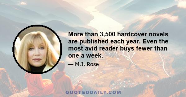 More than 3,500 hardcover novels are published each year. Even the most avid reader buys fewer than one a week.