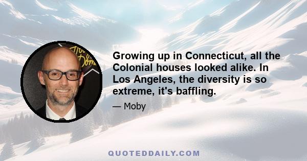 Growing up in Connecticut, all the Colonial houses looked alike. In Los Angeles, the diversity is so extreme, it's baffling.