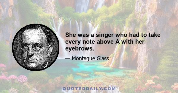 She was a singer who had to take every note above A with her eyebrows.