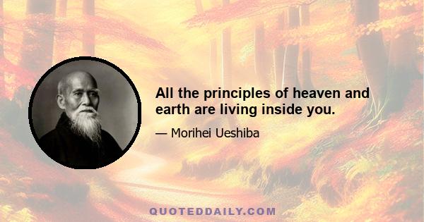 All the principles of heaven and earth are living inside you.