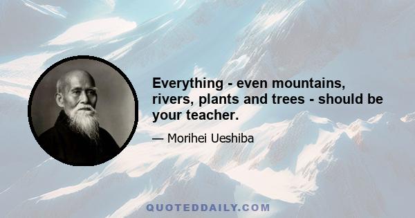 Everything - even mountains, rivers, plants and trees - should be your teacher.