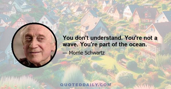 You don't understand. You're not a wave. You're part of the ocean.