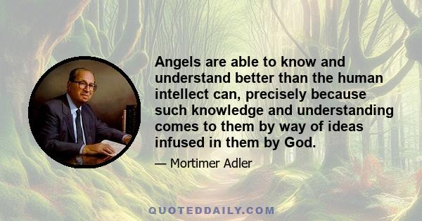 Angels are able to know and understand better than the human intellect can, precisely because such knowledge and understanding comes to them by way of ideas infused in them by God.