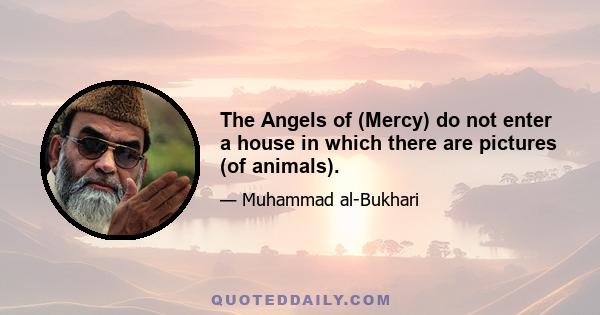 The Angels of (Mercy) do not enter a house in which there are pictures (of animals).