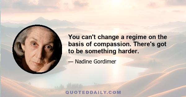 You can't change a regime on the basis of compassion. There's got to be something harder.