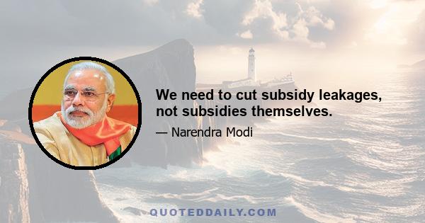 We need to cut subsidy leakages, not subsidies themselves.