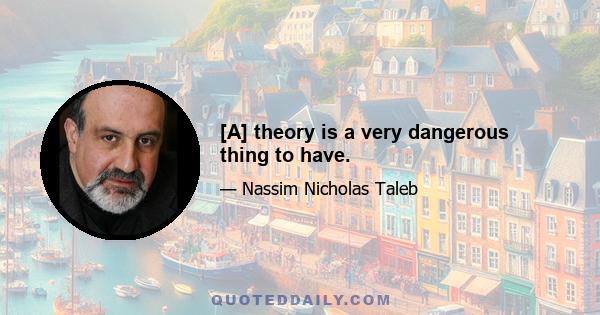 [A] theory is a very dangerous thing to have.