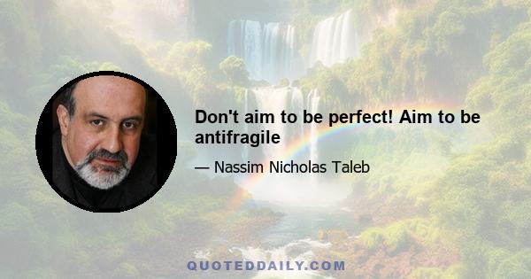 Don't aim to be perfect! Aim to be antifragile