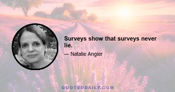 Surveys show that surveys never lie.