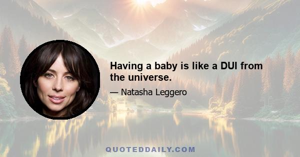 Having a baby is like a DUI from the universe.