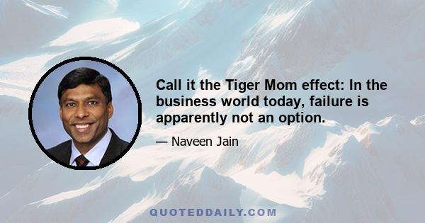 Call it the Tiger Mom effect: In the business world today, failure is apparently not an option.