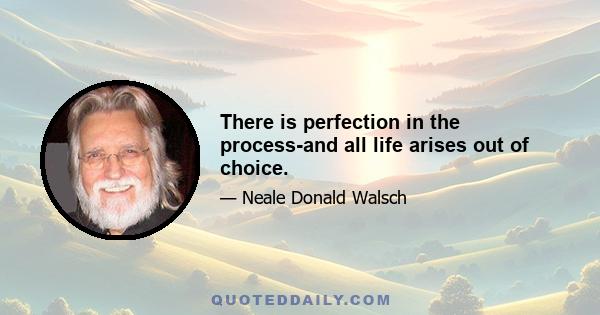 There is perfection in the process-and all life arises out of choice.