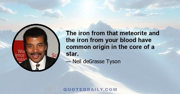 The iron from that meteorite and the iron from your blood have common origin in the core of a star.