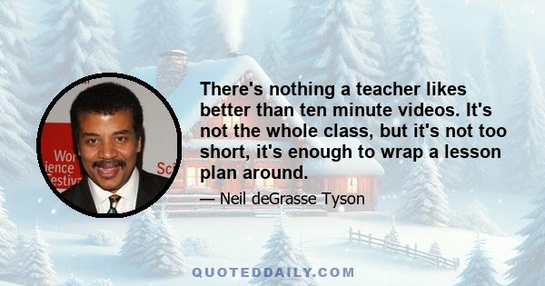 There's nothing a teacher likes better than ten minute videos. It's not the whole class, but it's not too short, it's enough to wrap a lesson plan around.