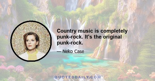 Country music is completely punk-rock. It's the original punk-rock.