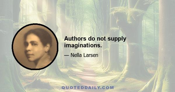 Authors do not supply imaginations.