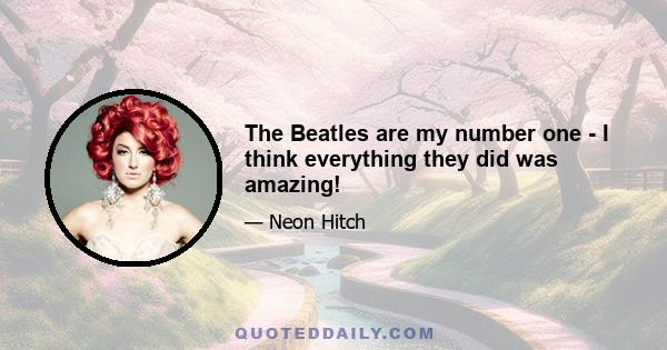 The Beatles are my number one - I think everything they did was amazing!