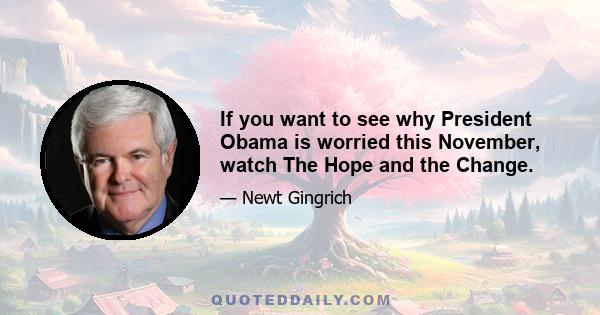 If you want to see why President Obama is worried this November, watch The Hope and the Change.