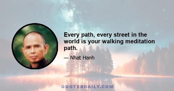 Every path, every street in the world is your walking meditation path.