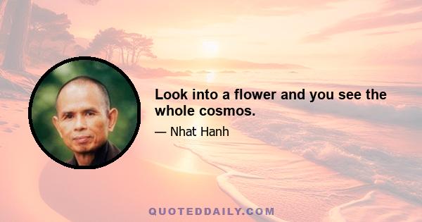 Look into a flower and you see the whole cosmos.