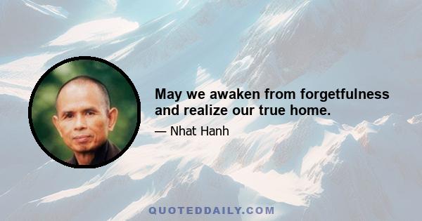 May we awaken from forgetfulness and realize our true home.