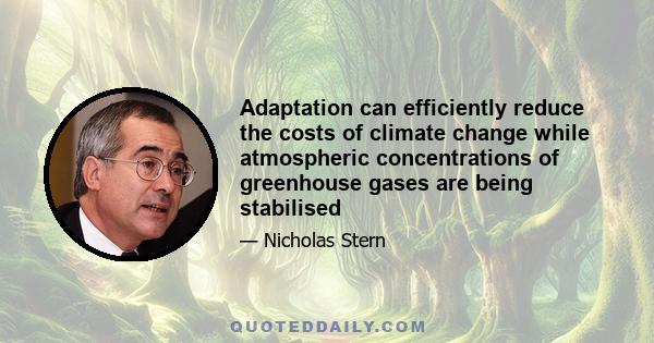 Adaptation can efficiently reduce the costs of climate change while atmospheric concentrations of greenhouse gases are being stabilised