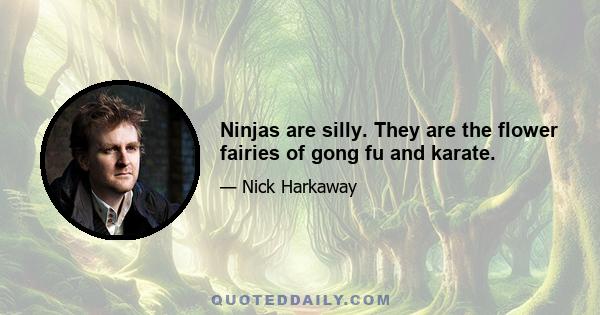 Ninjas are silly. They are the flower fairies of gong fu and karate.