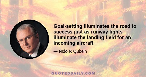 Goal-setting illuminates the road to success just as runway lights illuminate the landing field for an incoming aircraft