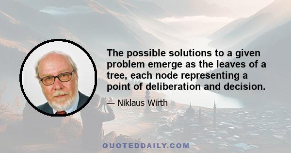 The possible solutions to a given problem emerge as the leaves of a tree, each node representing a point of deliberation and decision.