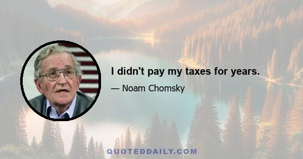 I didn't pay my taxes for years.