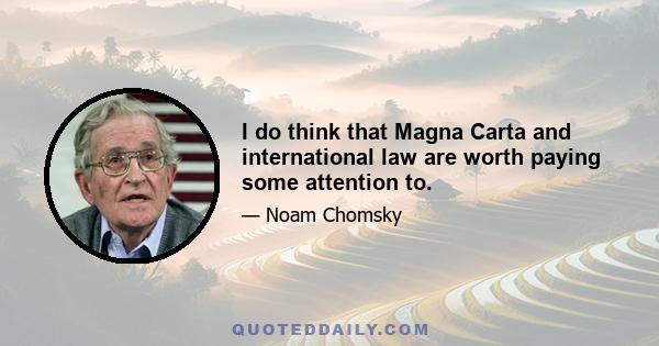 I do think that Magna Carta and international law are worth paying some attention to.