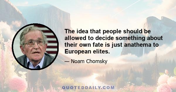 The idea that people should be allowed to decide something about their own fate is just anathema to European elites.