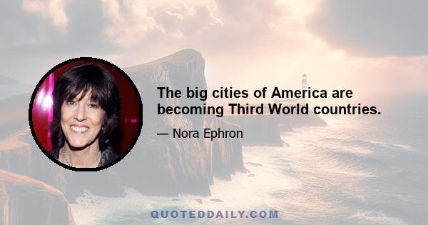 The big cities of America are becoming Third World countries.