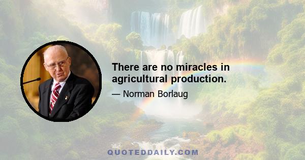 There are no miracles in agricultural production.