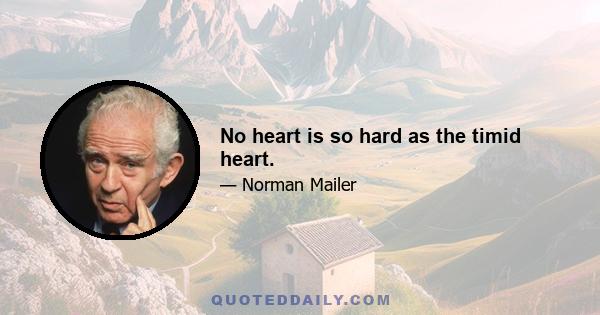 No heart is so hard as the timid heart.