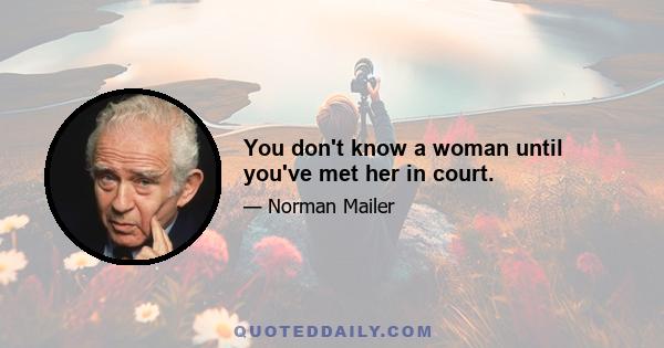 You don't know a woman until you've met her in court.