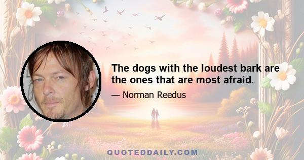 The dogs with the loudest bark are the ones that are most afraid.