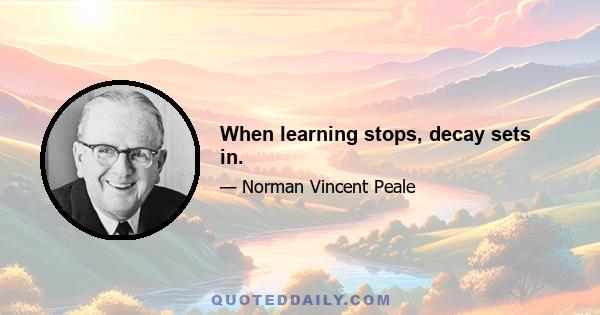 When learning stops, decay sets in.