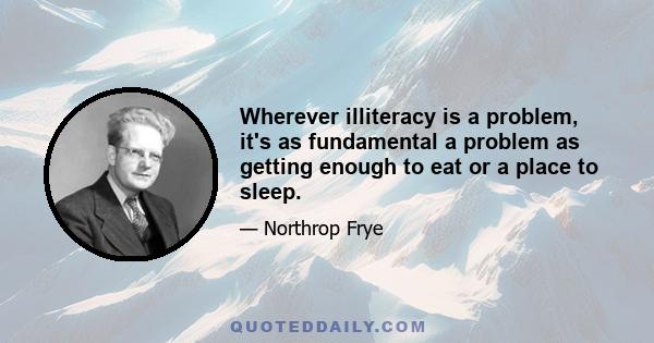 Wherever illiteracy is a problem, it's as fundamental a problem as getting enough to eat or a place to sleep.