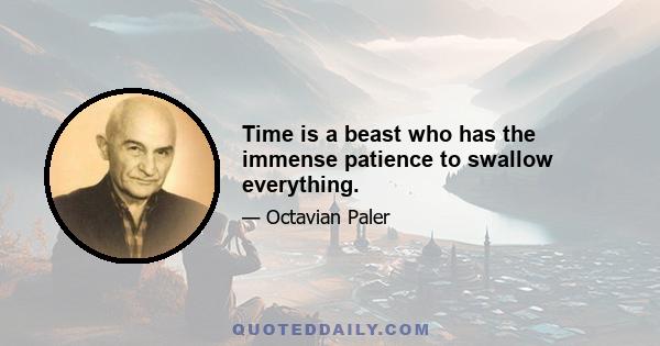 Time is a beast who has the immense patience to swallow everything.