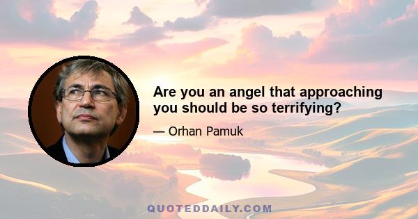 Are you an angel that approaching you should be so terrifying?