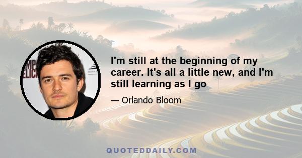 I'm still at the beginning of my career. It's all a little new, and I'm still learning as I go