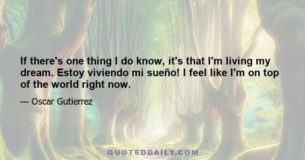 If there's one thing I do know, it's that I'm living my dream. Estoy viviendo mi sueño! I feel like I'm on top of the world right now.