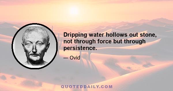 Dripping water hollows out stone, not through force but through persistence.