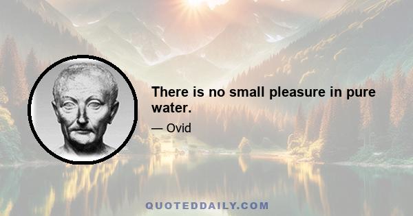 There is no small pleasure in pure water.