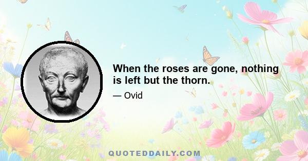 When the roses are gone, nothing is left but the thorn.