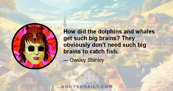 How did the dolphins and whales get such big brains? They obviously don't need such big brains to catch fish.