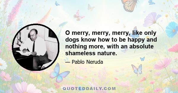 O merry, merry, merry, like only dogs know how to be happy and nothing more, with an absolute shameless nature.