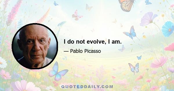 I do not evolve, I am.