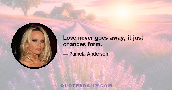 Love never goes away; it just changes form.